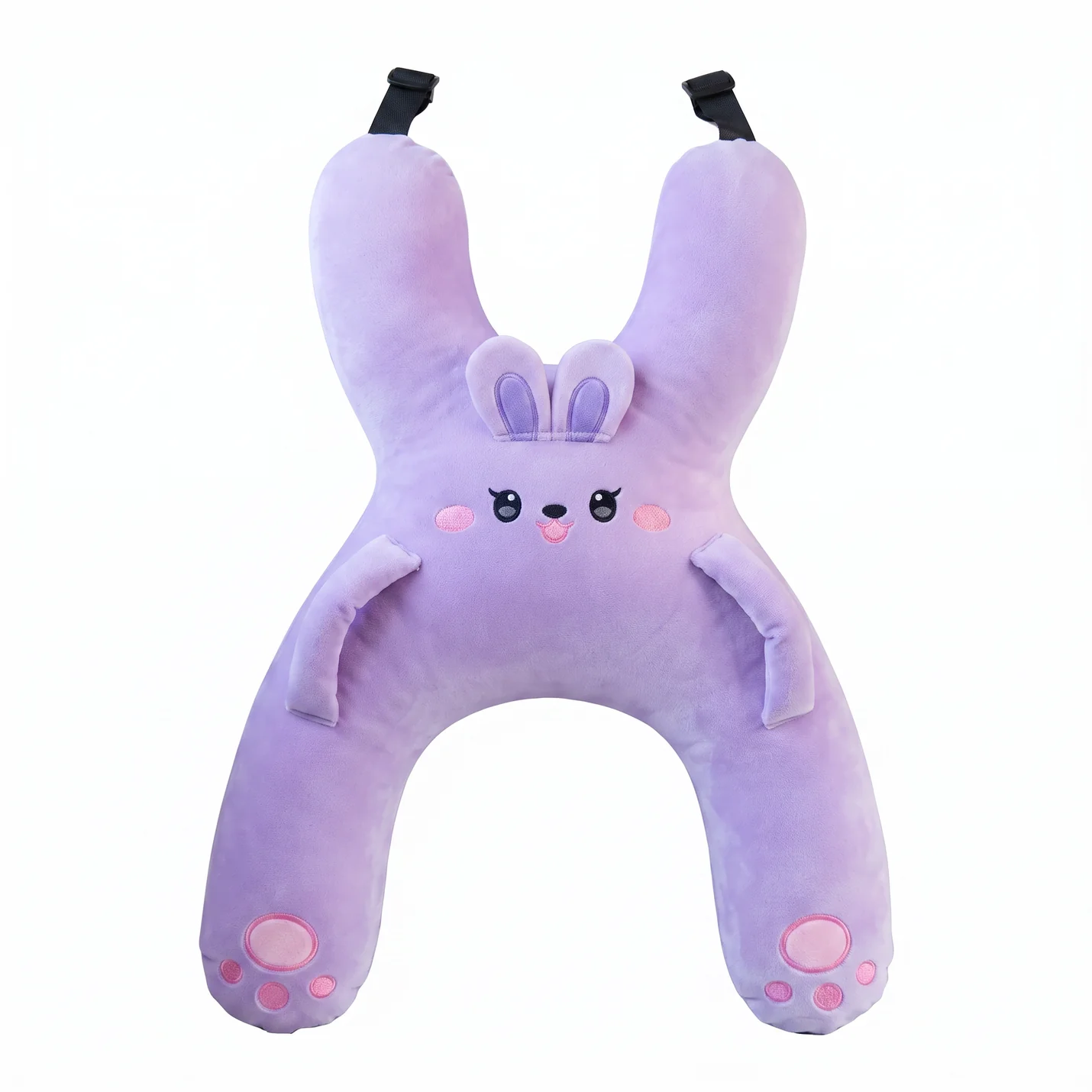 Kivio Snoozy Plush travel cushion in lavender bunny design