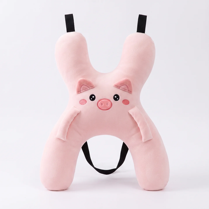 Kivio Snoozy Plush travel cushion in pink pig design